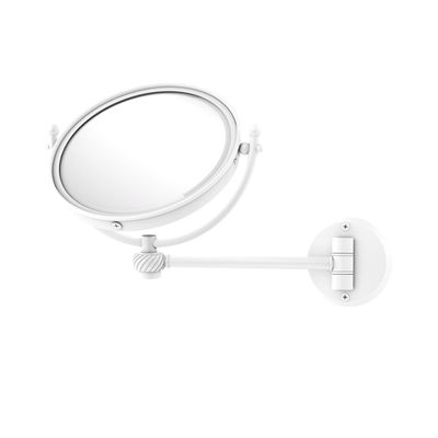 Allied Brass WM-5T/3X 8 Inch Wall Mounted 3X Magnification Make-Up Mirror, Matte White