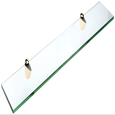 Spancraft Glass P-4.75x33-Brass Peacock Glass Shelf, Brass, 4.75" x 33"