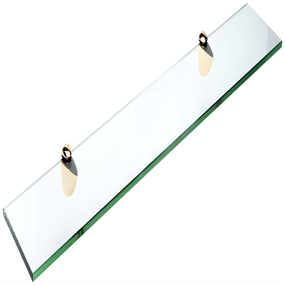 Spancraft Glass P-4.75x33-Brass Peacock Glass Shelf, Brass, 4.75" x 33"
