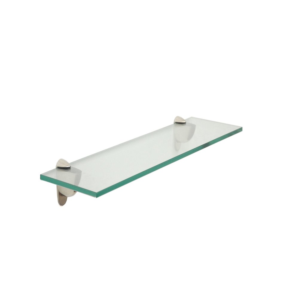 Spancraft Glass H-10x30-Brushed Steel Heron Glass Shelf, Brushed Steel, 10" x 30"