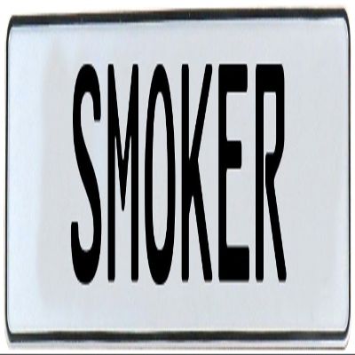 Vintage Parts 753166 White Stamped Aluminum Street Sign Mancave Wall Art (Smoker), 1 Pack