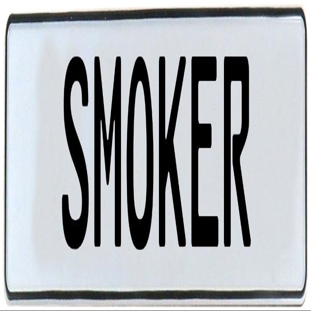 Vintage Parts 753166 White Stamped Aluminum Street Sign Mancave Wall Art (Smoker), 1 Pack