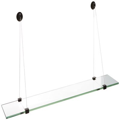 Spancraft Glass CR-4.75x30-Black Crane Glass Shelf, Black, 4.75" x 30"