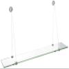 Spancraft Glass CR-4.75x21-Brushed Steel Crane Glass Shelf, Brushed Steel, 4.75" x 21" view 1