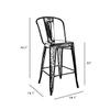 Design Lab MN Dreux High Back Bar Chair, Set of 4, Gunmetal, Dark Elm view 2