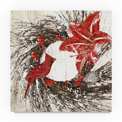 Trademark Fine Art Cardinal Christmas I by Color Bakery, 18x18-Inch