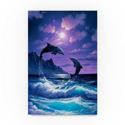 Trademark Fine Art Jumping Dolphins by Anthony Casay, 16x24-Inch