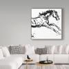 Black Scribble Horse by Sher Sester, 18x18-Inch Canvas Wall Art view 3