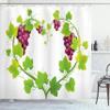 Lunarable Vine Shower Curtain, Heart Shaped Out of Grapevine Love Nature Themed Digital Art Botany Elements Print, Cloth Fabric Bathroom Decor Set with Hooks, 69" W x 70" L, Fuchsia Green view 1
