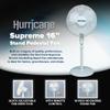 Hurricane Oscillating Pedestal Stand Fan for Home & Bedroom, 16" Supreme, White - Portable Standing Electric Fan for Indoor & Outdoor Cooling view 2