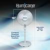 Hurricane Oscillating Pedestal Stand Fan for Home & Bedroom, 16" Supreme, White - Portable Standing Electric Fan for Indoor & Outdoor Cooling view 3