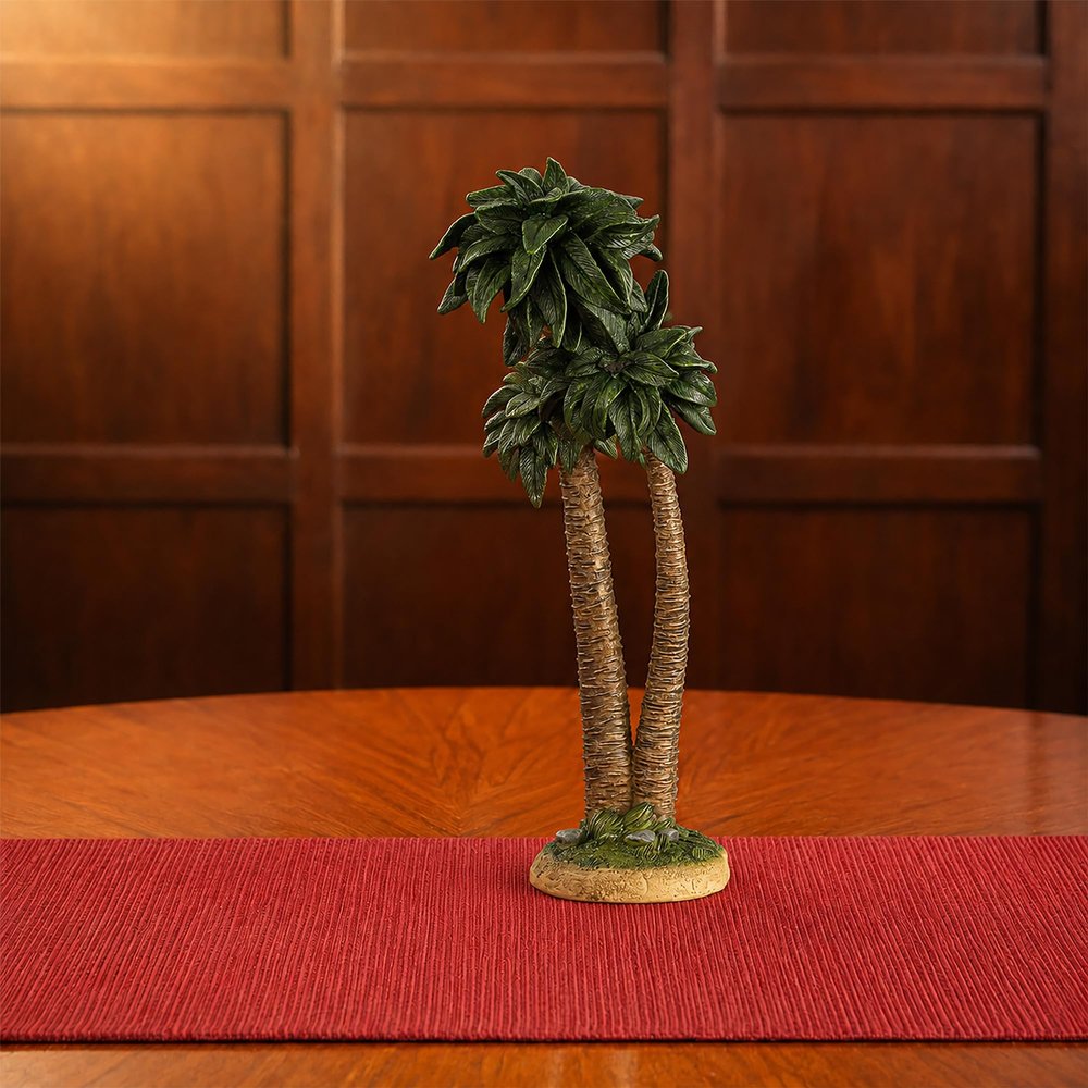 Three Kings Gifts Large Palm Tree Nativity Accessory Hand Painted Bethlehem Palm Trees for Christmas Manger Scenes Religious Indoor Holiday Dcor Accent 14.1 Inch