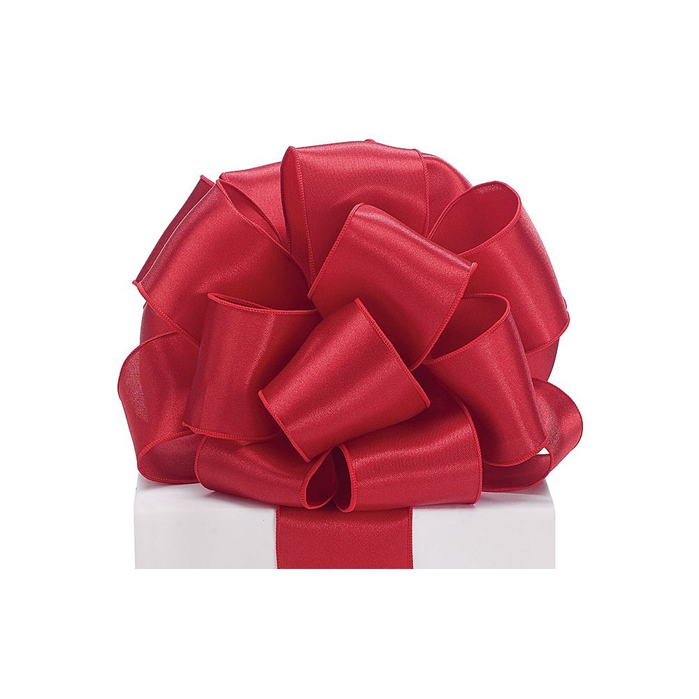 #40 DEEP RED Polyester Wired Ribbon (20 Yards)