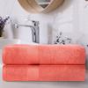 BLUENILEMILLS Zero-Twist Towel Collection, Luxurious Cotton Oversized Bath Sheet Towel, 34" x 68", 2-Pieces, Absorbent and Fast-Drying, Solid, Coral view 2