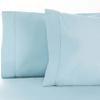 600 Thread Count Cotton Blend Solid Pillowcase Set, Includes 2 Pillowcases, Extra Oversized Bedding, Pillow Protector Covers, 2 Pack, Soft Sateen Weave Finish, Standard, Light Blue view 1