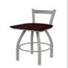821 Catalina 30" Low Back Swivel Bar Stool with Anodized Nickel Finish and Dark Cherry Oak Seat view 1