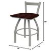 821 Catalina 30" Low Back Swivel Bar Stool with Anodized Nickel Finish and Dark Cherry Oak Seat view 2