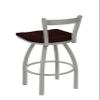 821 Catalina 30" Low Back Swivel Bar Stool with Anodized Nickel Finish and Dark Cherry Oak Seat view 3