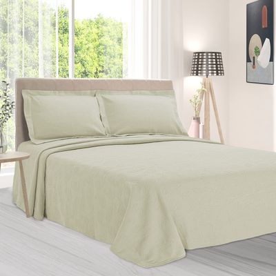 BNM Oversized Paisley Matelasse Cotton Bedspread, Jacquard Weave, Soft and Breathable, All-Season, Cozy and Lightweight, Perfect for Master or Guest Bedroom, Matching Pillow Shams, Ivory, Twin