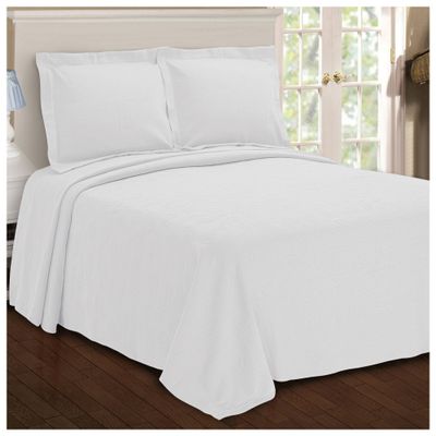 BNM Oversized Paisley Matelasse Cotton Bedspread, Jacquard Weave, Soft and Breathable, All-Season, Cozy and Lightweight, Perfect for Master or Guest Bedroom, Matching Pillow Shams, White, Twin