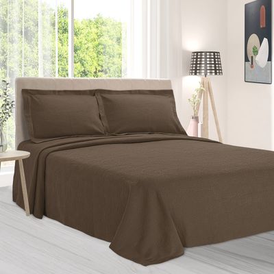 BNM Oversized Paisley Matelasse Cotton Bedspread, Jacquard Weave, Soft and Breathable, All-Season, Cozy and Lightweight, Perfect for Master or Guest Bedroom, Matching Pillow Shams, Taupe, Queen