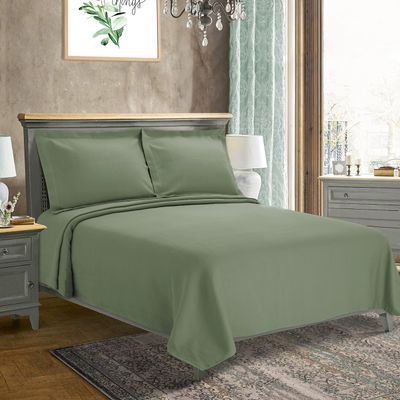 BNM Oversized Solitaire Matelasse Cotton Bedspread, Jacquard Weave, Soft and Breathable, All-Season, Cozy and Lightweight, Perfect for Master or Guest Bedroom, Matching Pillow Shams, Sage, Twin