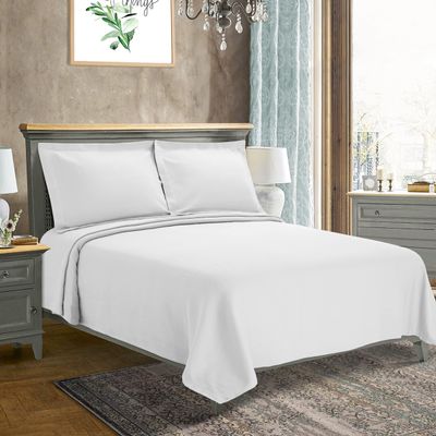 BNM Oversized Solitaire Matelasse Cotton Bedspread, Jacquard Weave, Soft and Breathable, All-Season, Cozy and Lightweight, Perfect for Master or Guest Bedroom, Matching Pillow Shams, White, Full