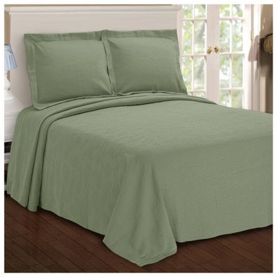 BNM Oversized Paisley Matelasse Cotton Bedspread, Jacquard Weave, Soft and Breathable, All-Season, Cozy and Lightweight, Perfect for Master or Guest Bedroom, Matching Pillow Shams, Sage, Queen