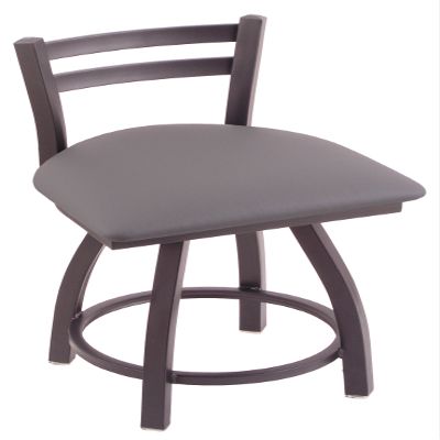 411 Jackie Low Back 18" Swivel Vanity Stool with Pewter Finish and Canter Storm Seat