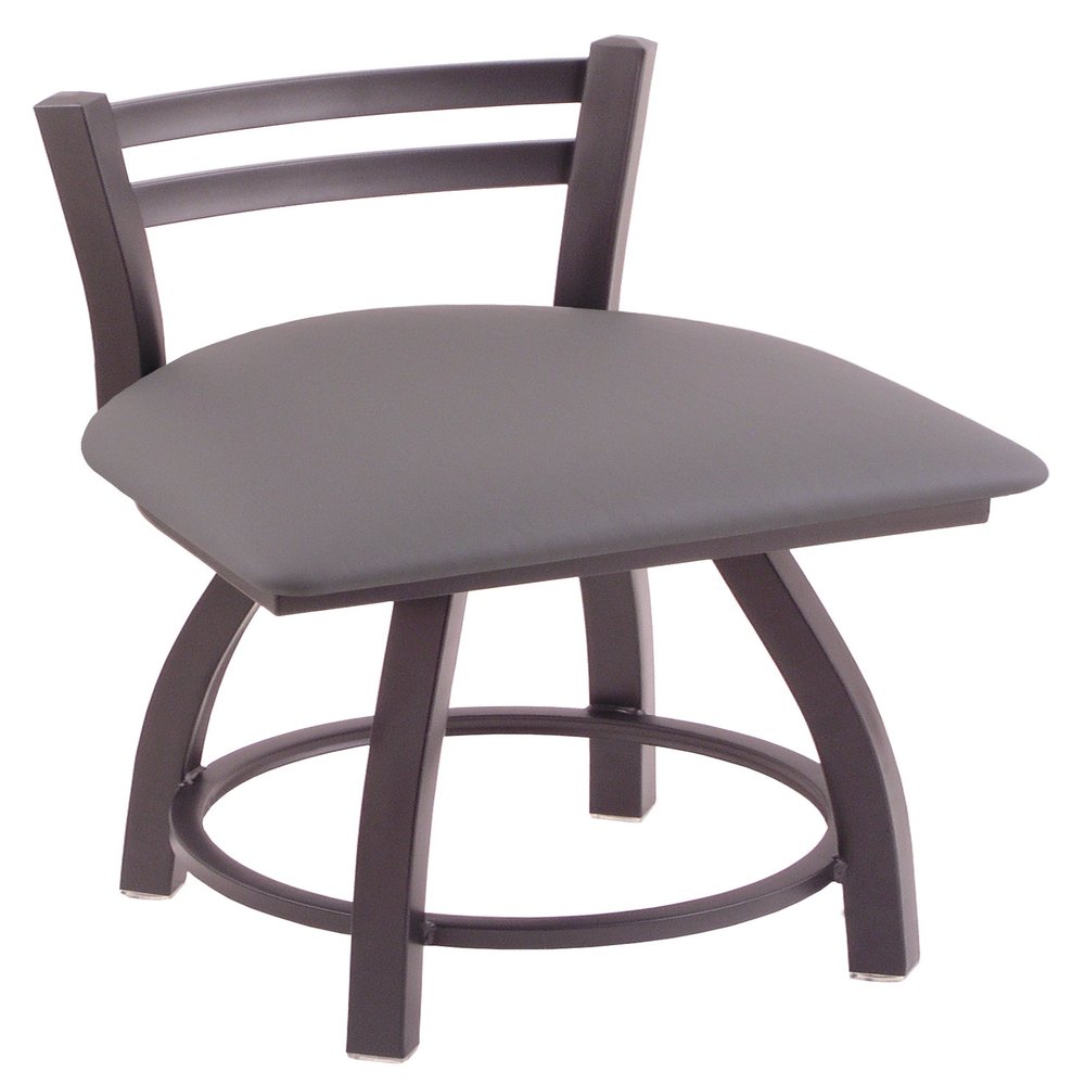 411 Jackie Low Back 18" Swivel Vanity Stool with Pewter Finish and Canter Storm Seat