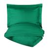 BLUENILEMILLS Blue Nile Mills 300 Thread Count Egyptian Cotton Striped Duvet Cover Set, Plush Luxury Bed Decor, Light Weight Bedding, Includes 1 Duvet Cover, 2 Pillow Shams, Full/Queen, Hunter Green view 2