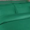 BLUENILEMILLS Blue Nile Mills 300 Thread Count Egyptian Cotton Striped Duvet Cover Set, Plush Luxury Bed Decor, Light Weight Bedding, Includes 1 Duvet Cover, 2 Pillow Shams, Full/Queen, Hunter Green view 3