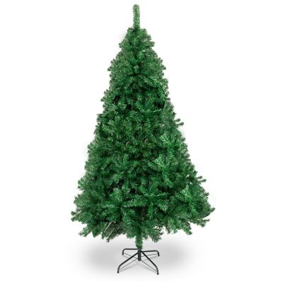 Bonnlo 6 Feet Unlit Artificial Christmas Pine Tree with Sturdy Metal Legs, Full 1050 Tips Branch for Indoor and Outdoor, Green