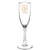 Personalized Color Printed Twisted Stem Champagne Flute - Anchored In Love - Gold - 144 pack view 1