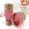 AMSS 5 Piece Stunning Bathroom Accessories Set in Crystal Like Resin Tumbler Dispenser Soap Dish Cups (Red B) view 2