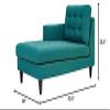 Modway Empress Mid-Century Modern Upholstered Fabric Left-Arm Chaise Lounge In Teal view 2