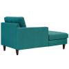 Modway Empress Mid-Century Modern Upholstered Fabric Left-Arm Chaise Lounge In Teal view 4