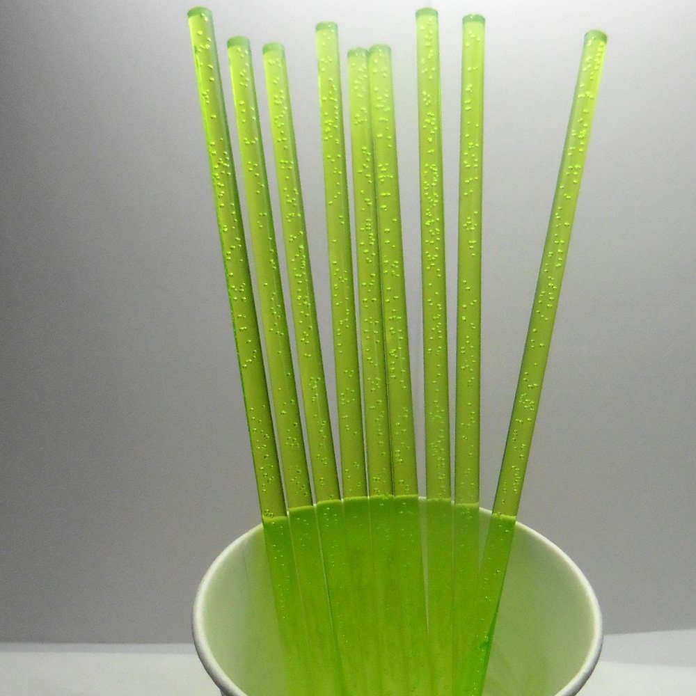 50pcs 4" X 5/32" Green Bubble Acrylic Lollipop Sticks for Cake Pops Lollipop Candy