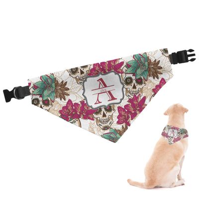 RNK Shops Personalized Sugar Skulls & Flowers Dog Bandana - Small