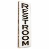 Vertical RESTROOM Sign | 40" tall x 8" wide | Carved in Solid Wood | Rustic Distressed | Farmhouse Style | Business Signage | Handmade in NC view 1