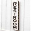 Vertical RESTROOM Sign | 40" tall x 8" wide | Carved in Solid Wood | Rustic Distressed | Farmhouse Style | Business Signage | Handmade in NC view 2