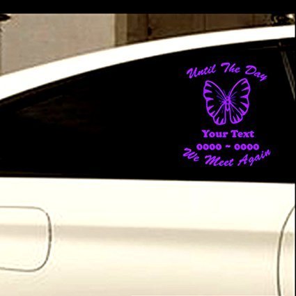 Custom Butterfly 04 in Loving Memory Personalized Car-Wall-Vinyl Decals Stickers (8 Inches)