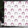 Ambesonne Hedgehog Shower Curtain, Colorful Spiky Animals with Faces Doodle Flowers Cartoon Style Image, Cloth Fabric Bathroom Decor Set with Hooks, 69" W x 70" L, Pink Lilac Black view 3