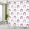 Ambesonne Hedgehog Shower Curtain, Colorful Spiky Animals with Faces Doodle Flowers Cartoon Style Image, Cloth Fabric Bathroom Decor Set with Hooks, 69" W x 70" L, Pink Lilac Black view 4