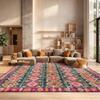 SAFAVIEH Area Rug 8x10 - Madison Collection - Large - Fuchsia & Blue, Boho Chic Distressed Design, Non-Shedding & Easy Cleaning, Ideal for Living Room, Bedroom, Office, Dining Space (MAD129F) view 1