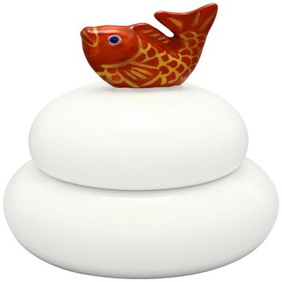 24to3(Nishitomi) imari Ware sea Bream Kagami Mochi Type lid