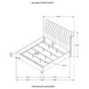 Coaster Home Furnishings - Devon - Wood - Upholstered Panel Bed with Tall Rolled Headboard, Button Tufting, Nail Head Trim and Turned Legs - Bedroom - Eastern King Size - Beige - 300525KE view 3