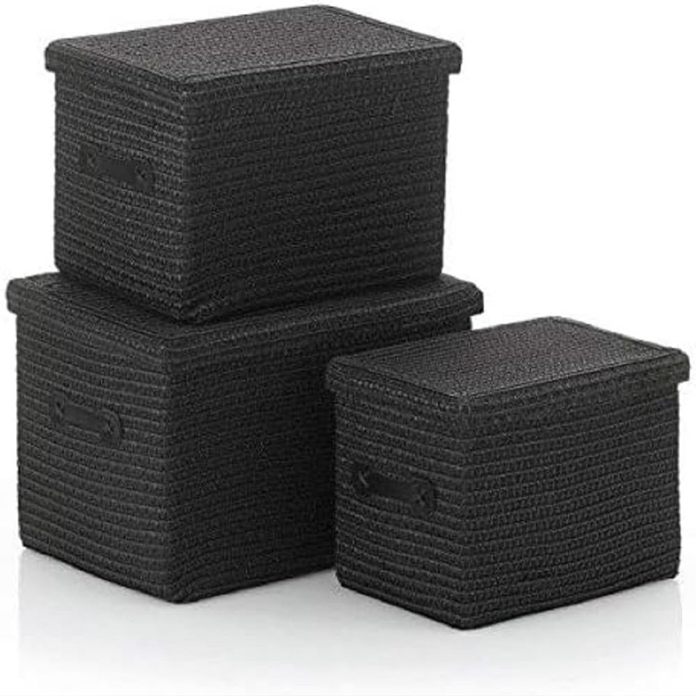 Kela LINE 32124 Kela line-32124-Set of 3 Baskets Rimossa Black