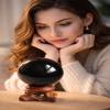 Mina Heal Obsidian Crystal Scrying Ball 80 mm / 3.1" for Fengshui, Scrying Mirror, Meditation, Crystal Healing, Divination Sphere, Home Decoration, 100% Natural and Genuine (80 mm) view 3