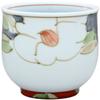 24to3(Nishitomi) Hasami Ware Senuemon Pottery Colorful Camellia Teacup Red view 1